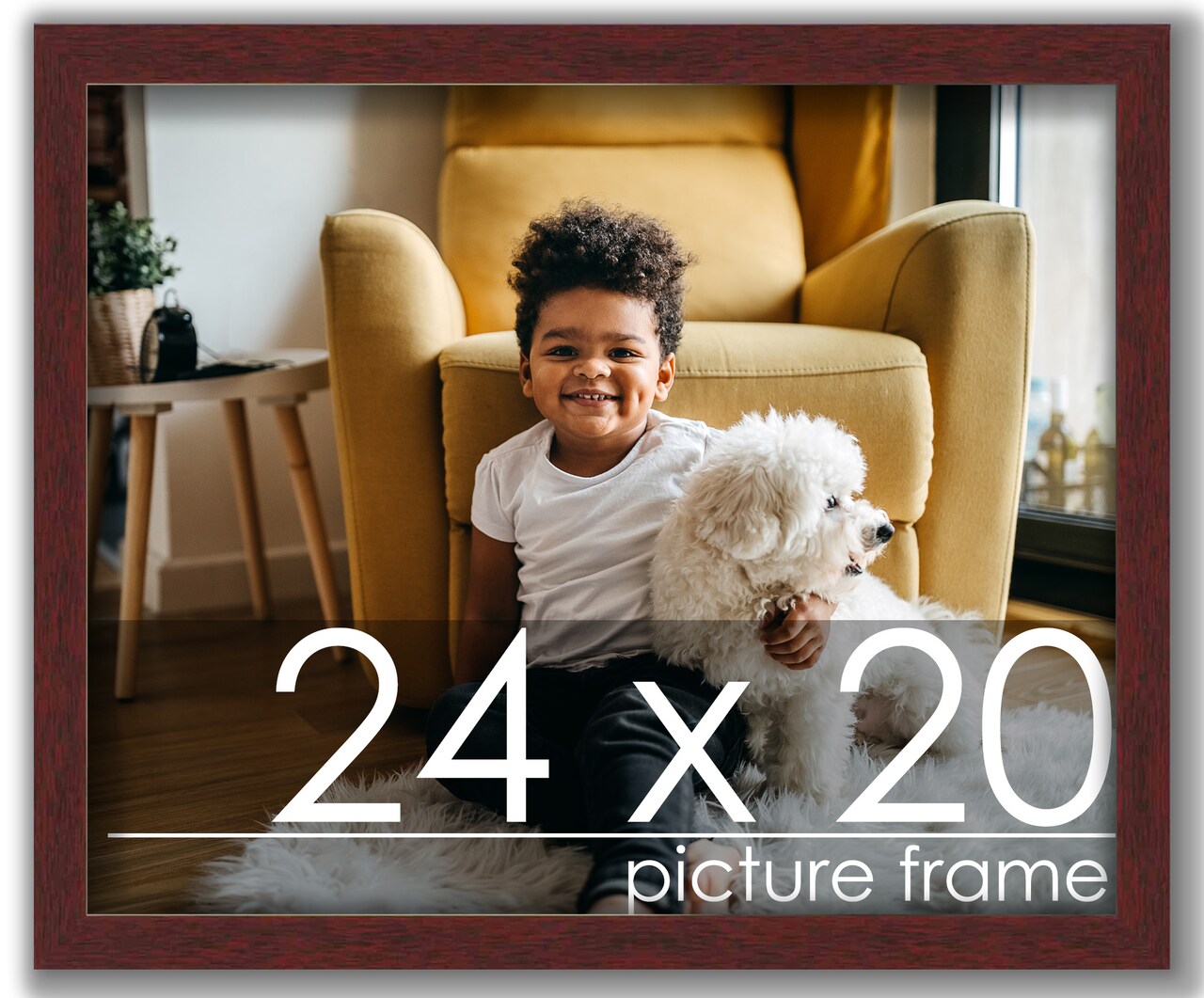 Minimalist Brown Picture Frame - UV Acrylic, Backing Board, Hanging Hardware Included